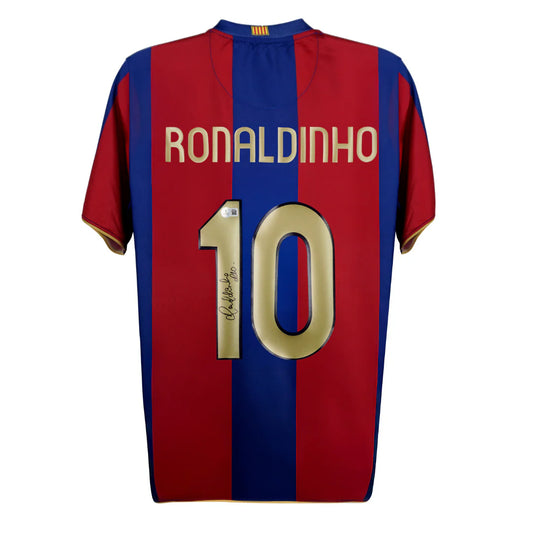 Authentic Signed Ronaldinho FC Barcelona Home 06/07 Soccer Jersey #10 with Beckett COA